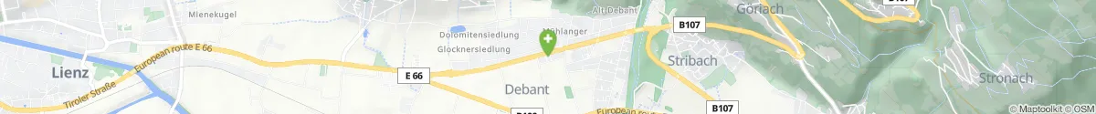 Kartendarstellung des Standorts für Dolomiten-Apotheke in 9990 Nußdorf-Debant